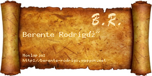 Berente Rodrigó névjegykártya